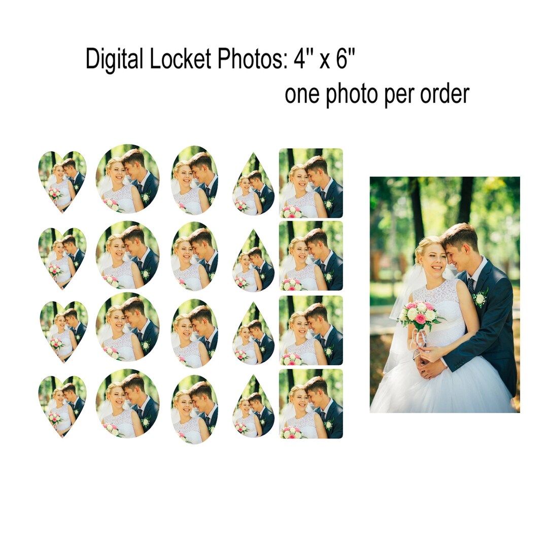 Custom Digital Photo Print Multiple Shapes and Sizes Digital Locket