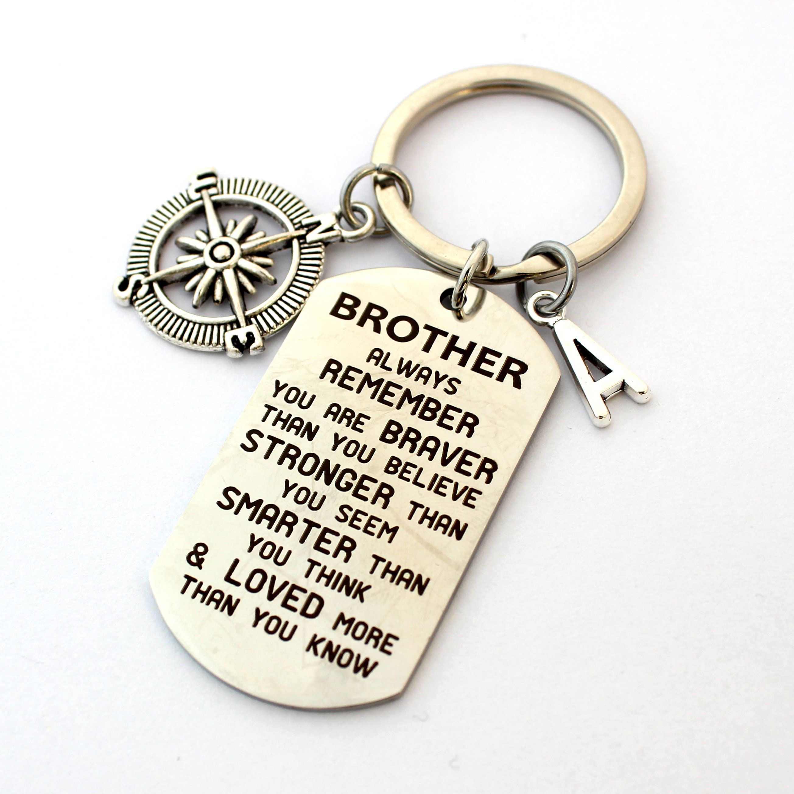 Keychain for brotherbest brother compass keyring Etsy