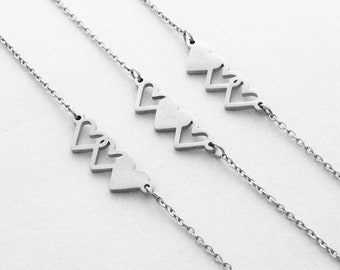 Collana della'amicizia, Collane Per La Migliore Amica Per 3 Ragazze, Collana A formal Di Cuore Abbinata All'amicizia, Ciondolo A formal Di Puzzle A formal Di Cuore, Collane Per La Migliore Amica