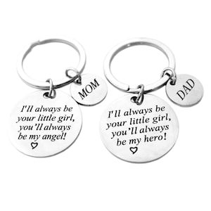 Father’s Day Gift Dad Gifts from , I&#39;ll Always Be Your Little Girl, You Will Always Be My Hero Keychain, Father Daughter Gifts