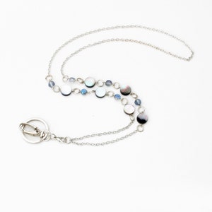 Concha de abulón natural, collares de identificación de cristal, cordones para llaves, porta credencial de identificación, regalos de Navidad.