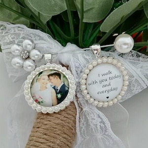Wedding Bouquet Charms Memorial Photos ,Wedding Bouquet Charm with Photo ,Build a Bouquet Charm, Bride Keepsake ,Custom Photo Memorial Pins image 12
