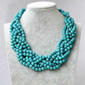 Handmade turquoise bead necklace turquoise necklace  Gift For Women,Turquoise Necklace Turquoise bead necklace,