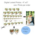 Custom Digital Photo Print Heart shaped locket Size photo Digital Locket Photo Print Locket Photo Prints Locket Pictures