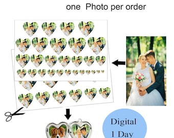 Stampa fotografica digitale personalizzata Medaglione a forma di cuore Dimensioni foto Medaglione digitale Stampa fotografica Medaglione Stampe fotografiche Immagini di medaglione