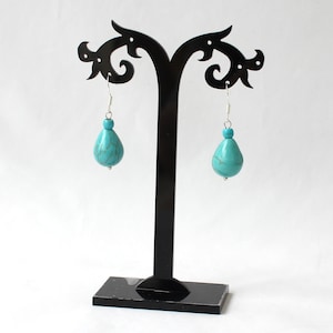 Turquoise earrings,  turquoise teardrop earrings, turquoise drop earrings, gift for women girlfriend  couple gifts, Christmas gifts .
