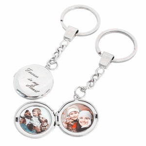 Custom Engraved Lockets keychain with Photo-Personalized  Locket keychain -Locket With Photo-Picture Locket keychain