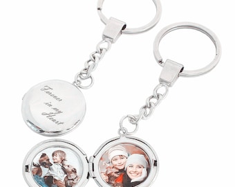 Llavero con medallón grabado personalizado con foto - Llavero con medallón personalizado - Medallón con foto - Llavero con medallón con imagen