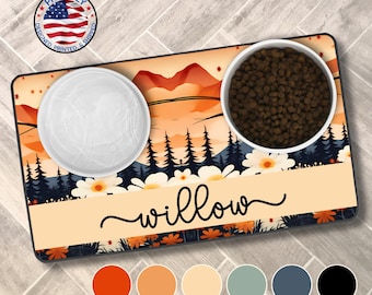 Tapete personalizado para comida de mascotas, tapete para comedero de perro con o sin flecos, tapete antideslizante personalizado para comedero y bebedero de perros, tapete individual para comedero de gatos grandes