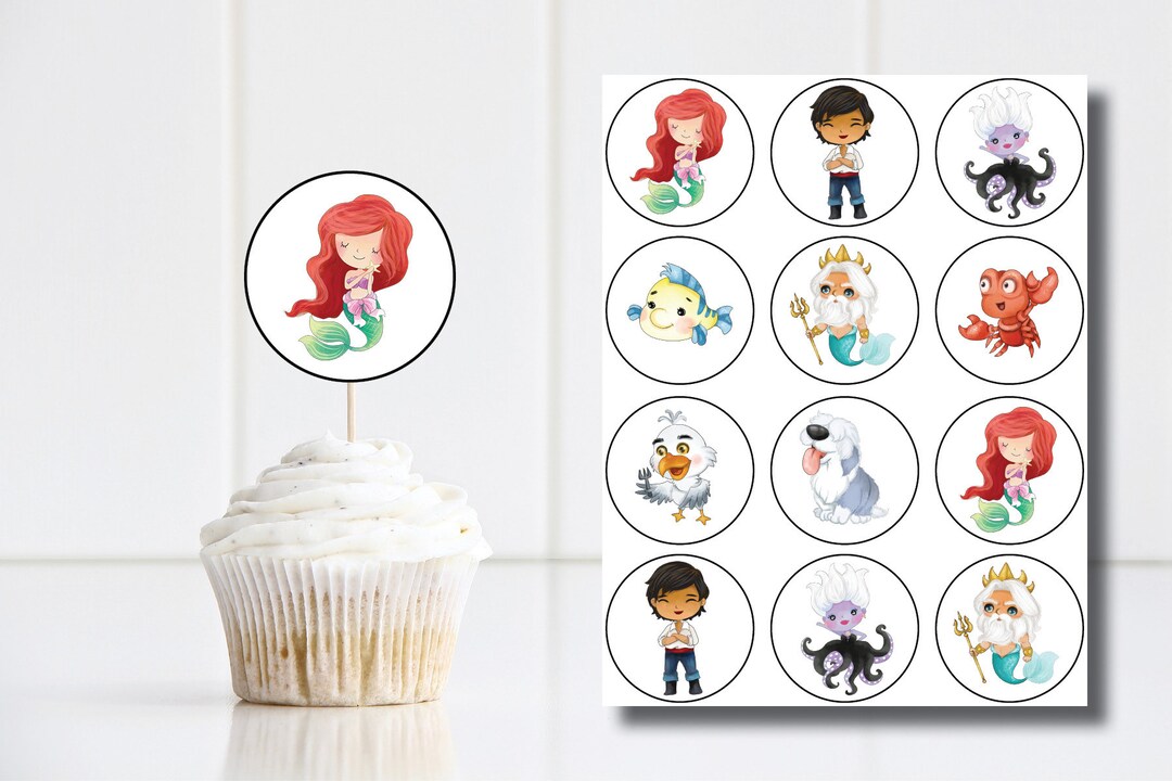 PRINTABLE Mermaid Cupcake Toppers Mermaid Birthday Party - Etsy