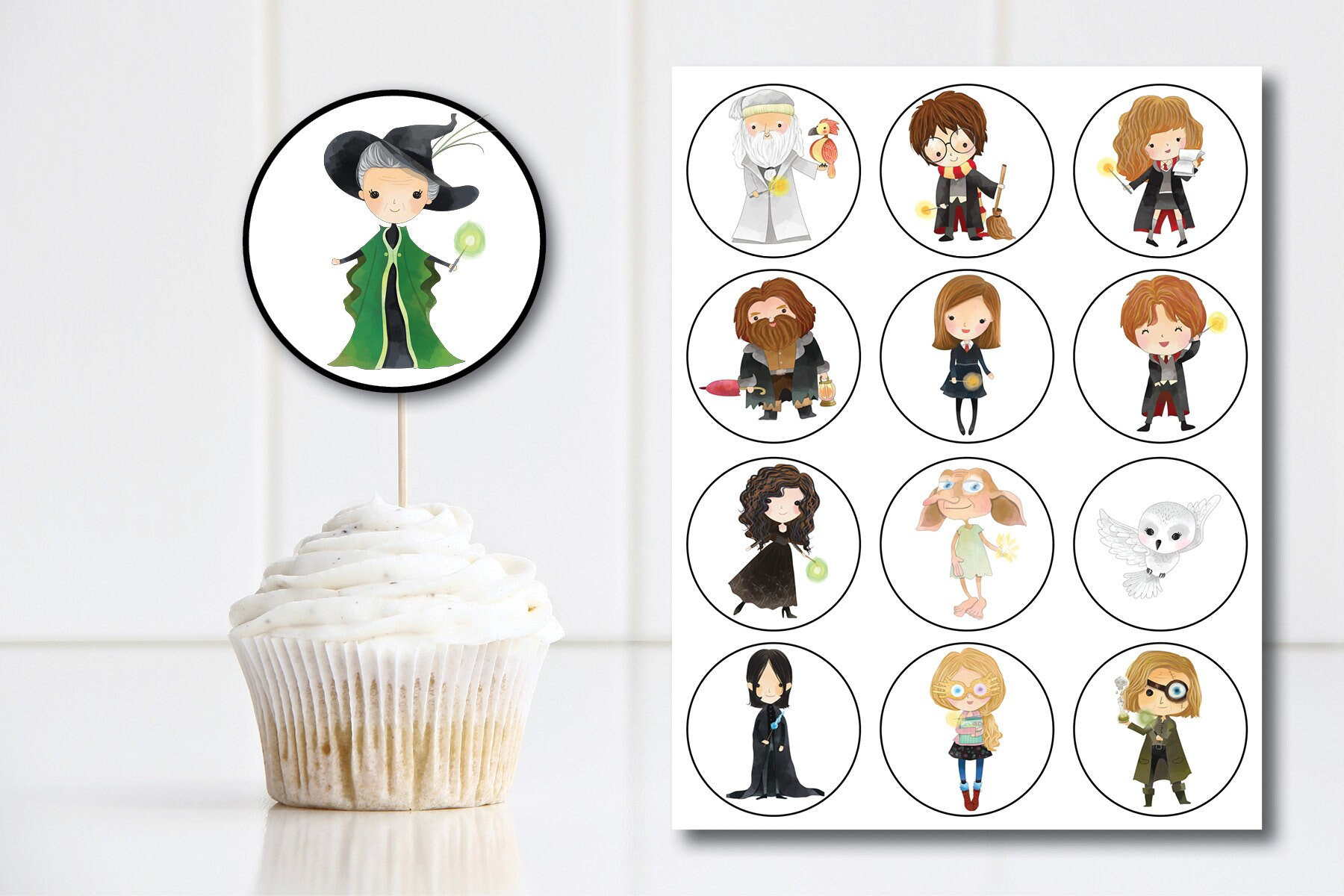 Free Printable Harry Potter Cupcake toppers - Lovely Planner