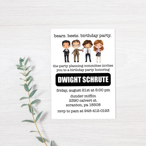 Office Themed Custom Birthday Invitation the Office Etsy