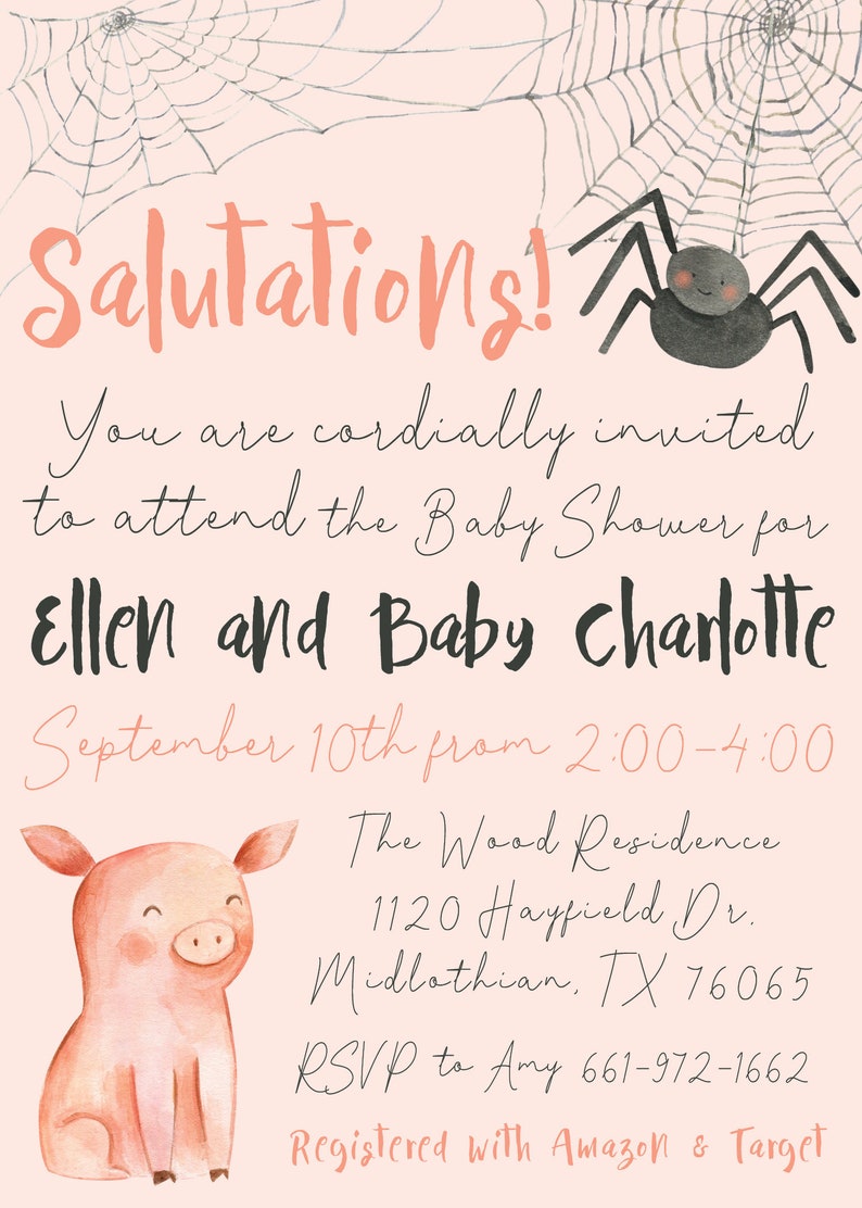 Charlotte's  Baby Shower Invitation Charlotte Etsy
