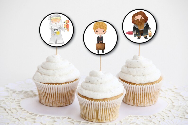 PRINTABLE Wizard Cupcake Toppers Magic Birthday Party Decor Etsy
