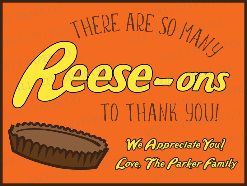 PRINTABLE Teacher Appreciation Tag Reese's Thank You Tag - Etsy