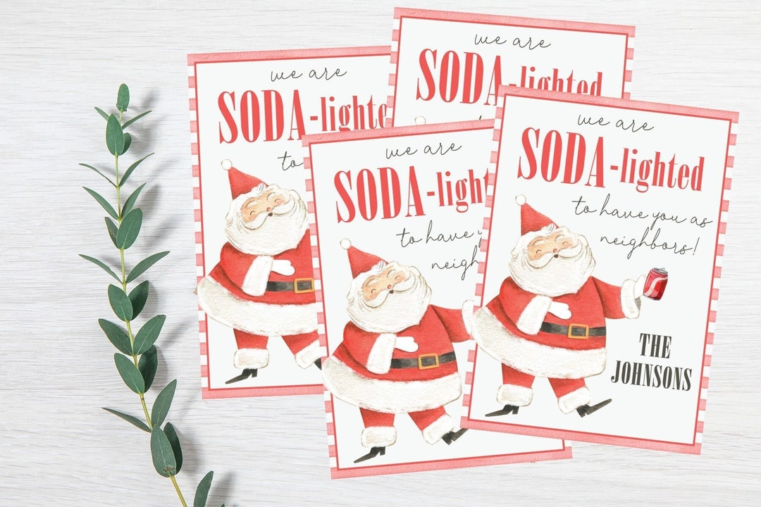 Printable Christmas Soda Tags - Neighbor Gift Blog Hop - Our Thrifty Ideas