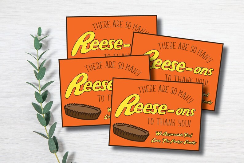 PRINTABLE Teacher Appreciation Tag Reese's Thank You Tag - Etsy