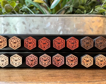 D20 DM Screen Magnets (4 pack) ~ Dice Fridge Magnets ~ Hardwood