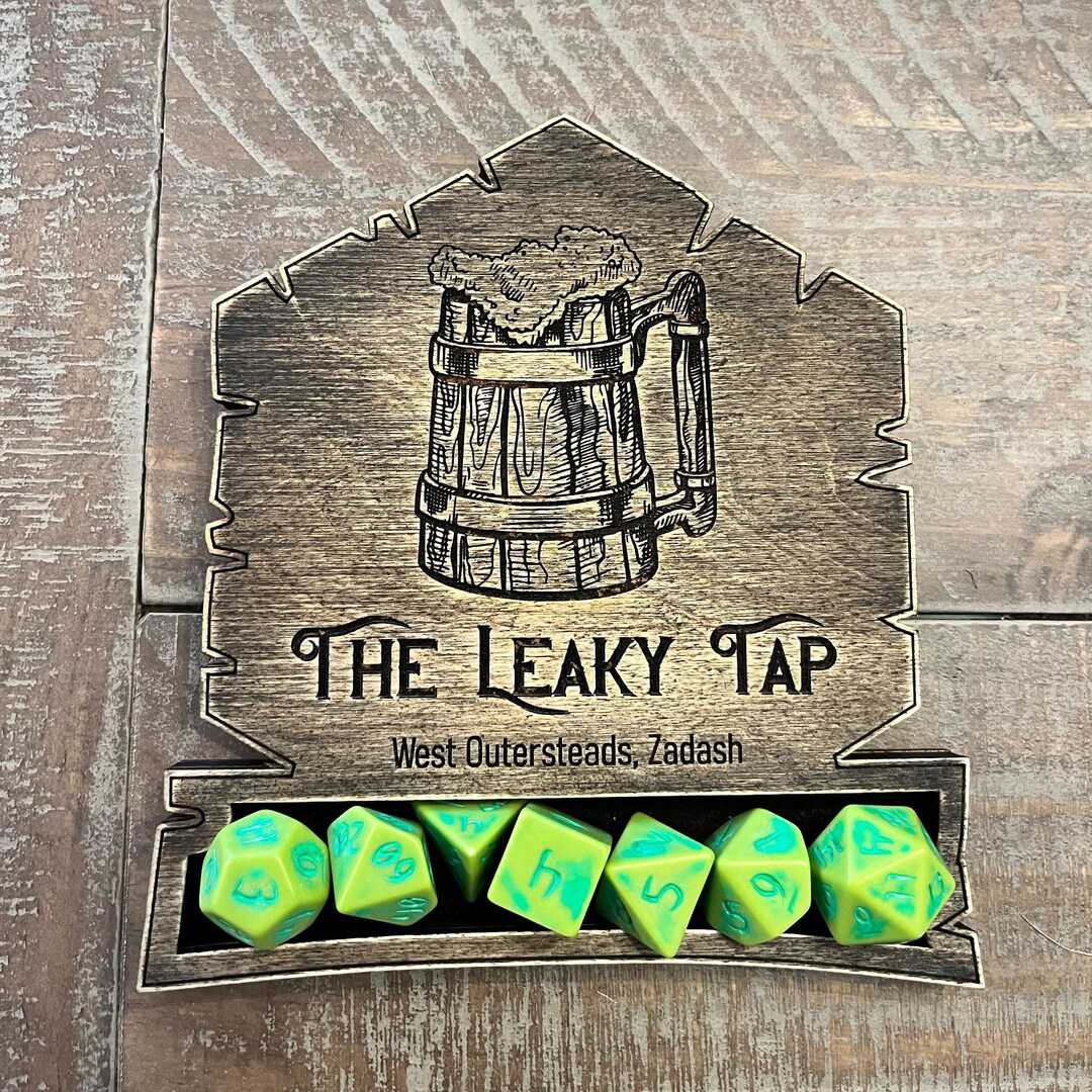 Custom Dnd Tavern Dice Holder Coaster Dice Coaster Etsy