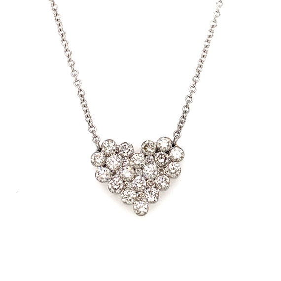 1.93ct Diamond Heart Necklace 18K Etsy