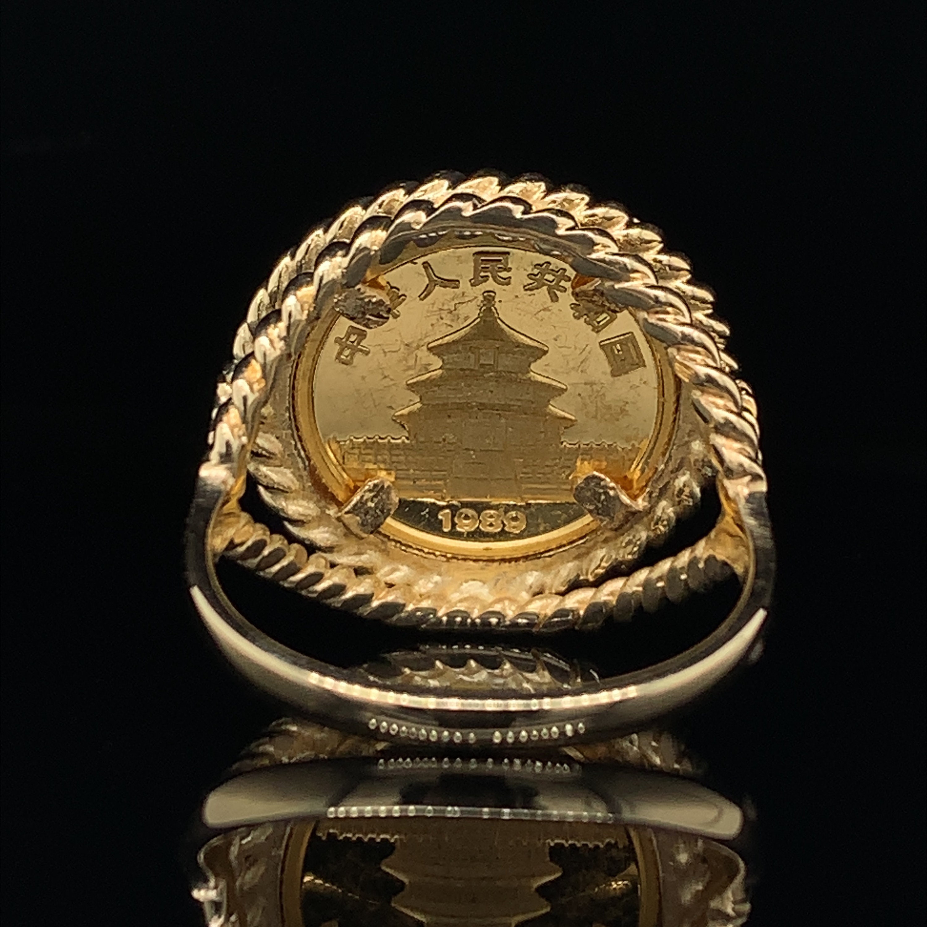 1/20th Oz Gold Panda Coin Ring Etsy