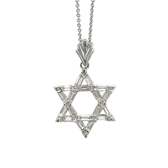 Gold and Diamond Star of David Pendant 