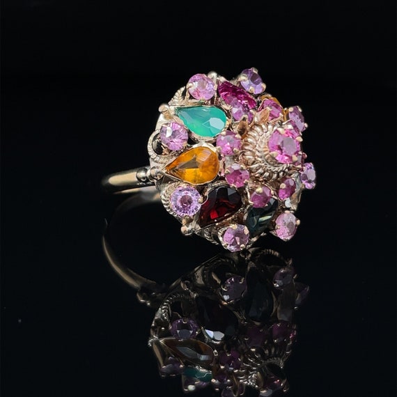 Multi-Gemstone Estate Ring, 10kt Yellow Gold - image 1