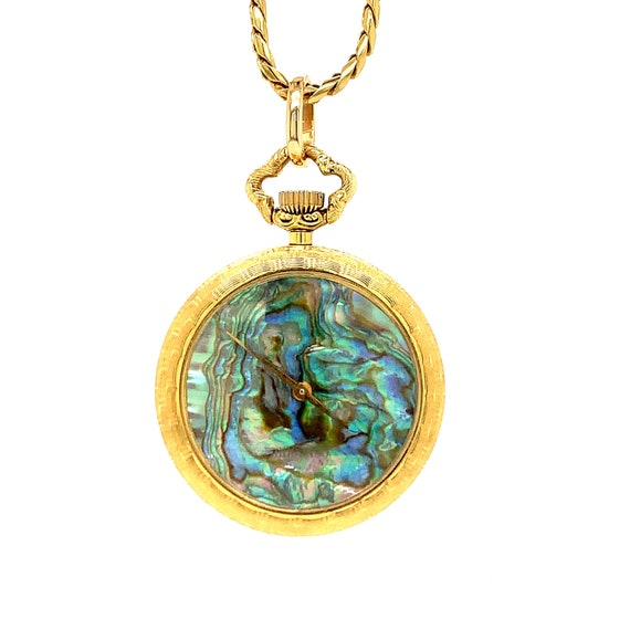 Concord 18K gold and mother-of-pearl open face ke… - image 1