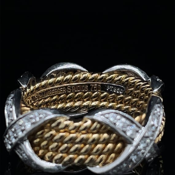 Tiffany and Co. Schlumberger Rope X Ring 18K Plat Etsy Canada