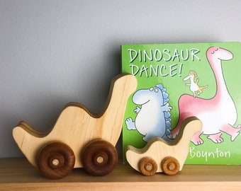 Dinosaur Car, Wood Dinosaur, Toddler Dino Gift, One Year Old Gift, Baby Dino Toy, Toddler Toy Wood, Push Car, Waldorf Toy, Dinosaur Nursery