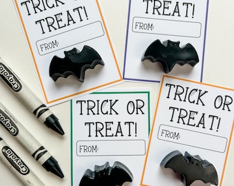 Halloween Crayons, Bat Party Favor, Classroom Halloween Favor, Preschool Gift, School Halloween Party, Spooky Party, Trick or Treat Crayons