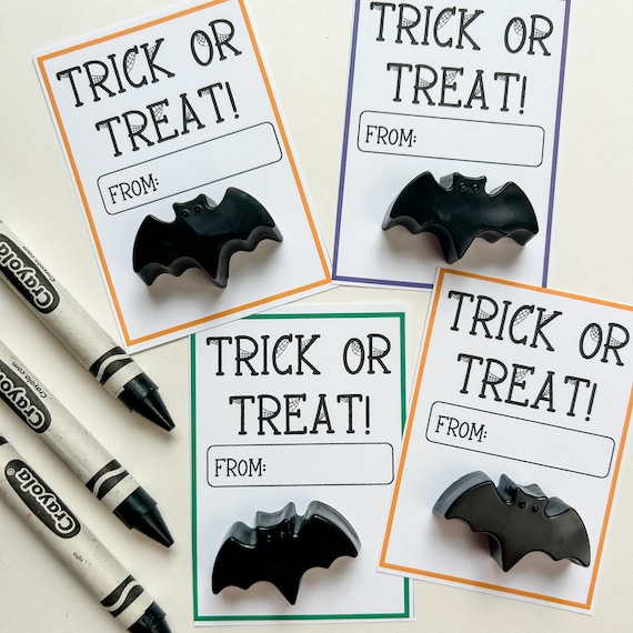 Halloween Crayons, Bat Party Favor, Classroom Halloween Favor, Preschool Gift, School Halloween Party, Spooky Party, Trick or Treat Crayons