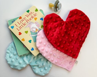 Juguete de corazón para bebé, juguete arrugado para bebé, juguete sensorial para recién nacidos, tiempo boca abajo, primer día de San Valentín, guardería de corazón, regalo de corazón para bebé, San Valentín para bebé