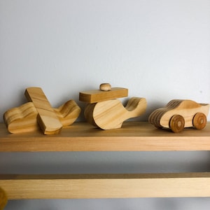 Wood Plane, Helicopter, Natural Wooden Toy, Handmade Car, First Birthday Gift, Minimalist Toy, First Christmas Gift, Baby Stocking Stuff