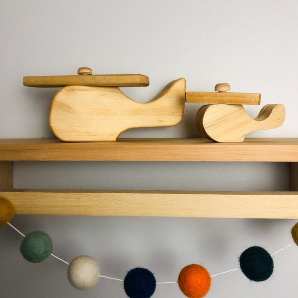 Helicopter Toy, Toy Plane, Wood Airplane, Natural Wood Toy, Montessori Toddler Gift, Boy Shelf Decor, Transportation Nursery, Vehicle Toy