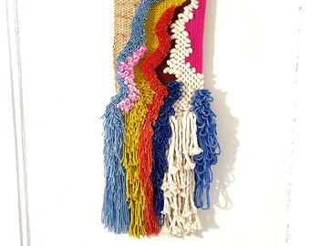 Happy Trails Weaving | woven wall hanging | fiber art | wall decor | handmade tapestry | looming