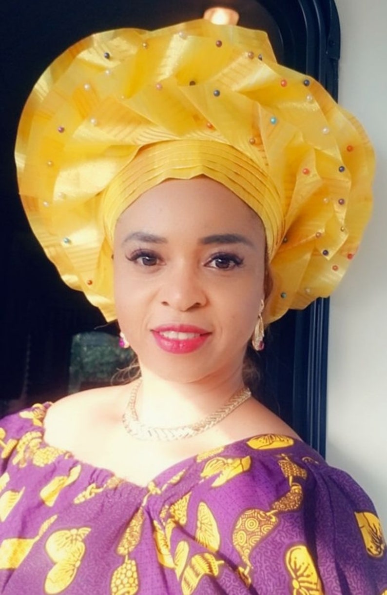 already made gele head tie