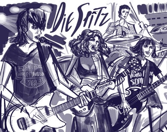 Die Spitz Sketched Live at the Mohawk for Big Dumb Fest, 6.1.24