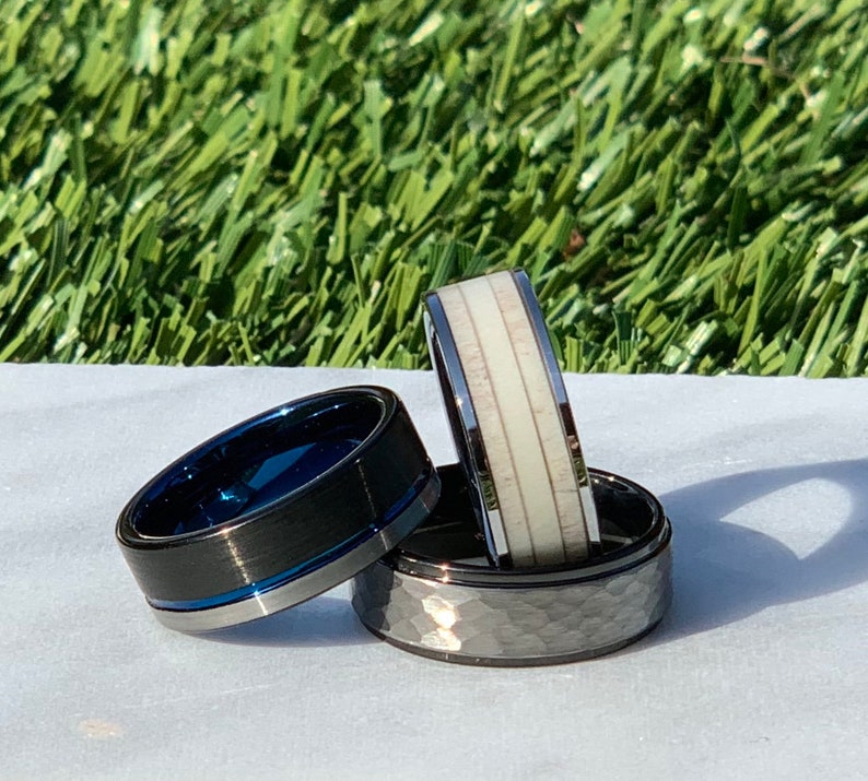 Tungsten Wedding Band Mens Wedding Band Ring 8mm Wedding Band Ring Unisex Wedding Band Brushed Tungsten Carbide Silver Ring Men Wedding Band