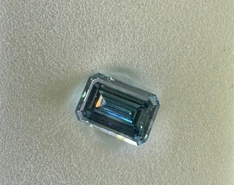 BLUE EMERALD - Lab Diamond 2.16 Carat, VS1 Clarity, Fancy Blue w/ 14K, 18K White Gold, Rose Gold, Yellow Gold