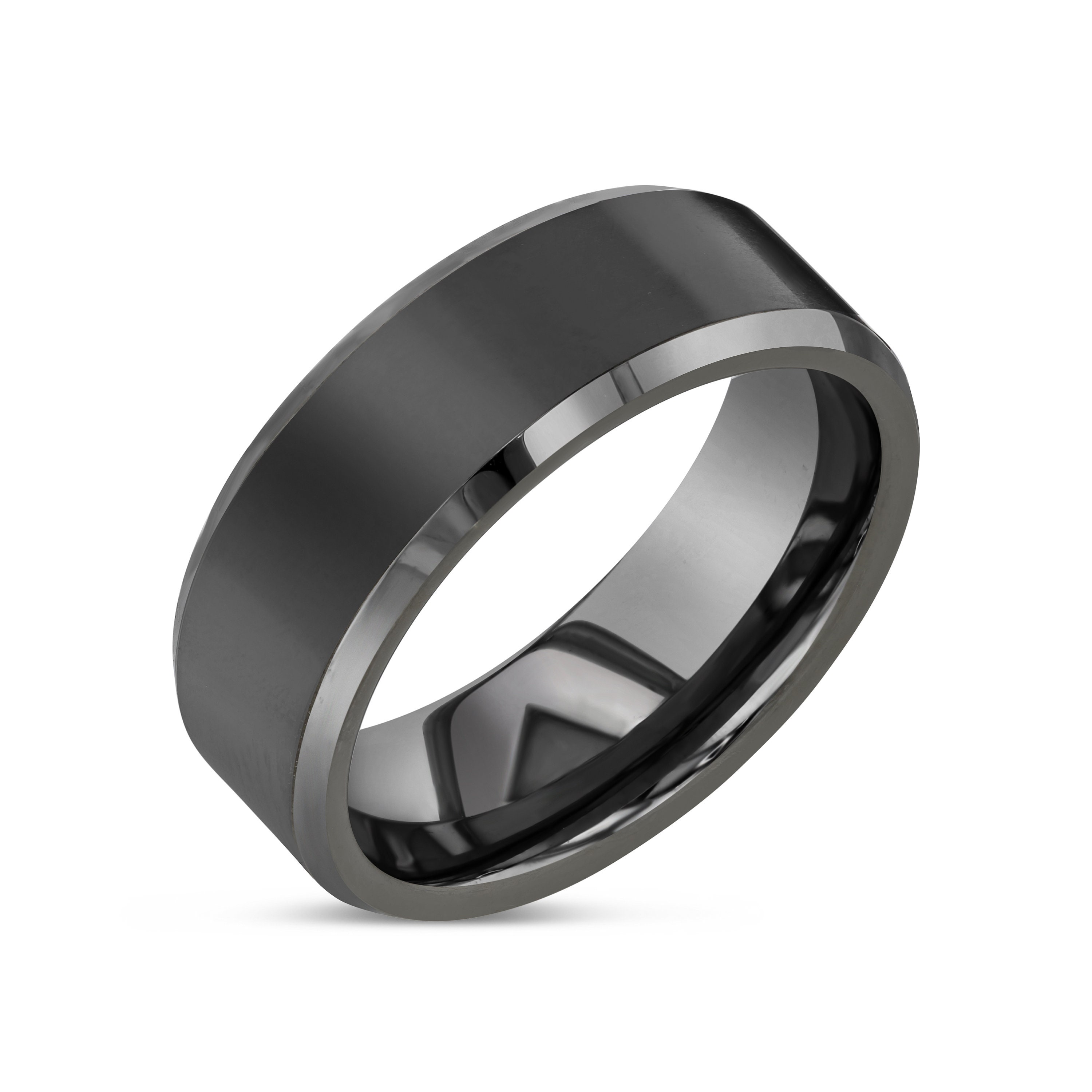 Obsidian Tungsten Ring Tungsten Wedding Band Men Gunmetal - Etsy