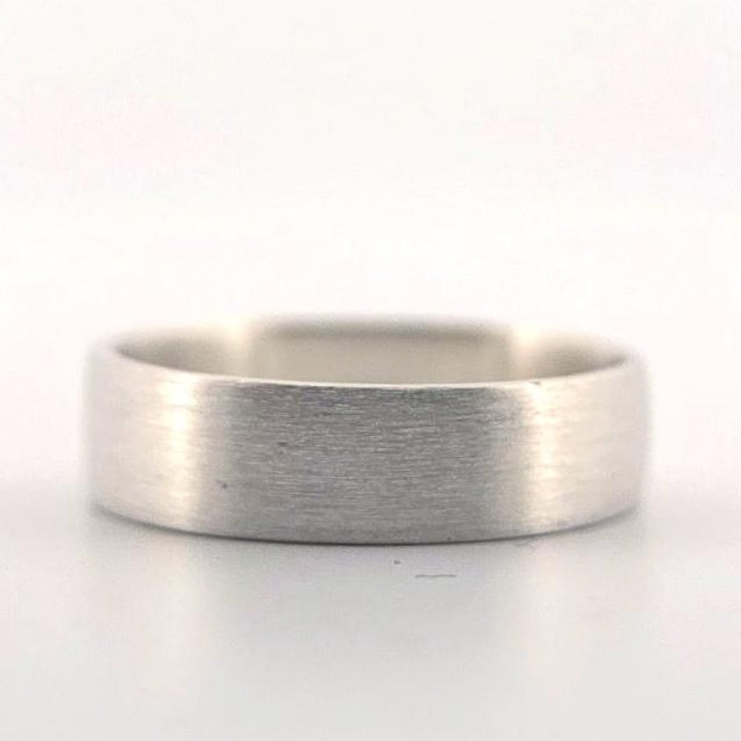 Pure Metal Rings Handmade Pure Silver Ring, Satin Finish, 5 Mm Band - Etsy