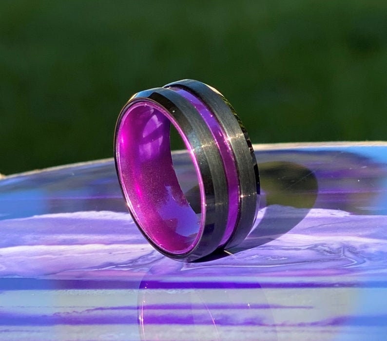 Tungsten Ring Tungsten Wedding Band Men Tungsten Wedding Etsy