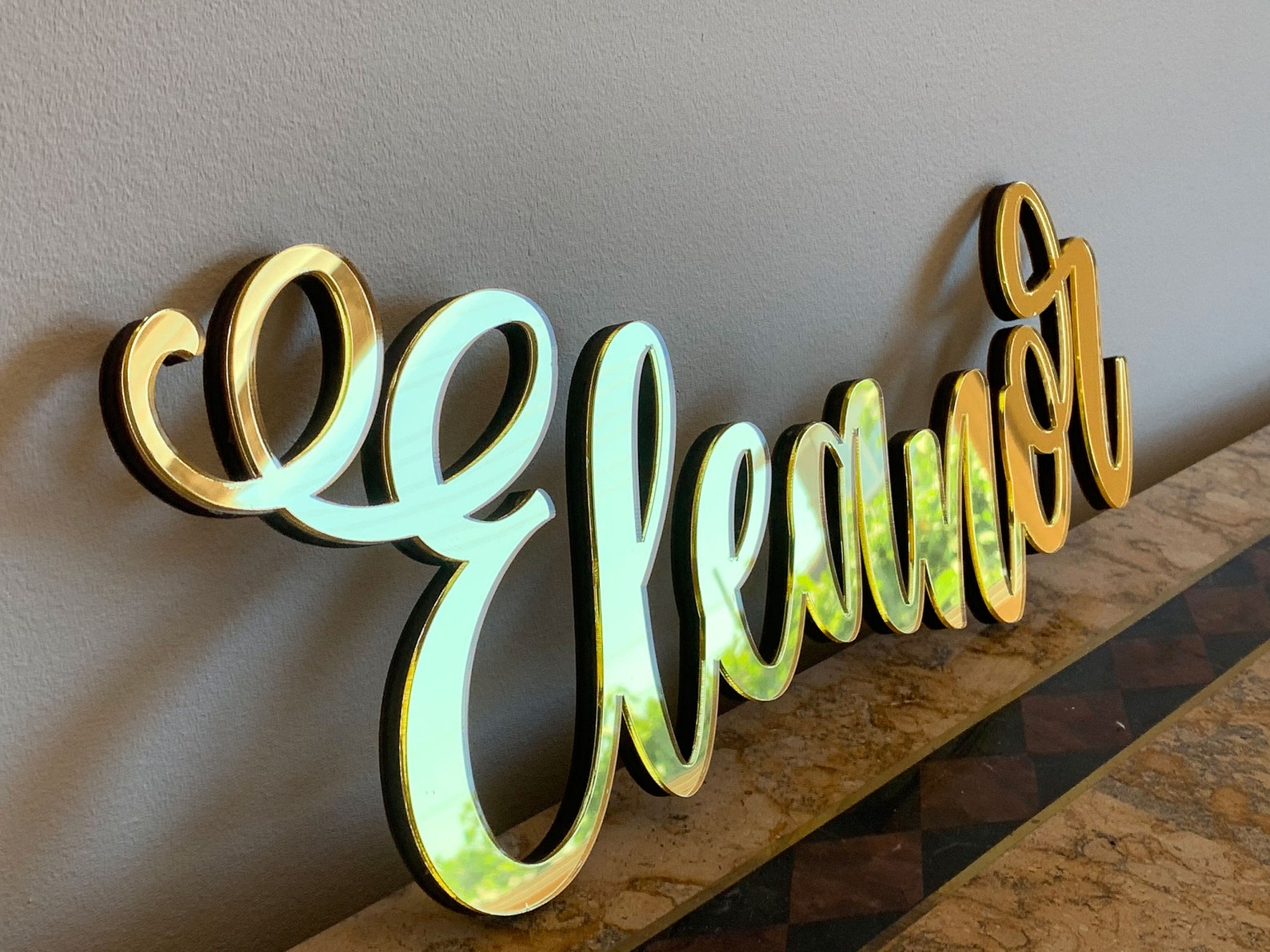 Personalized Name Sign Mirror Acrylic Custom Name Etsy