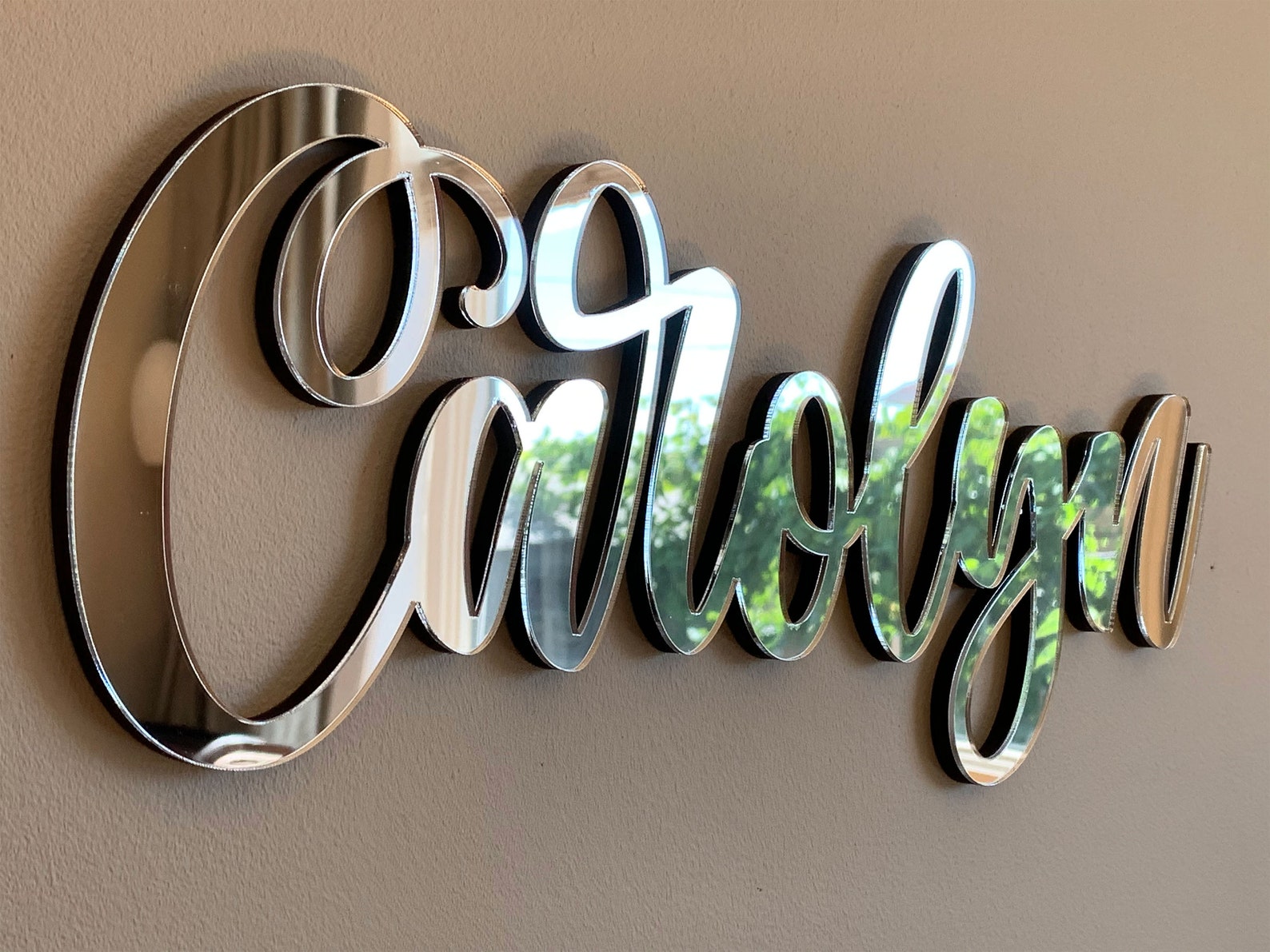 Personalized Name Sign Mirror Acrylic Custom Name Etsy