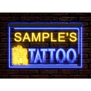 270042 Tattoo Shop Salon Studio Your Name Text Personalized Custom Made Customize Decor Display LED Light Neon Sign Dual Color Two Colors