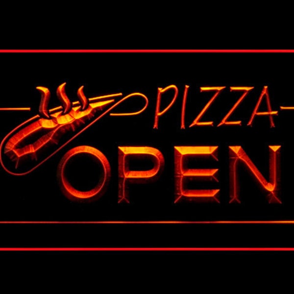 110018 OPEN Pizza Restaurant Cafe Shop Store Decor Display LED Light Neon Sign