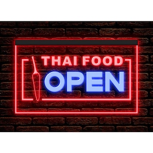 タイ料理オープンタイレストランカフェ照明装飾ディスプレイライトネオンサインデュアルカラー