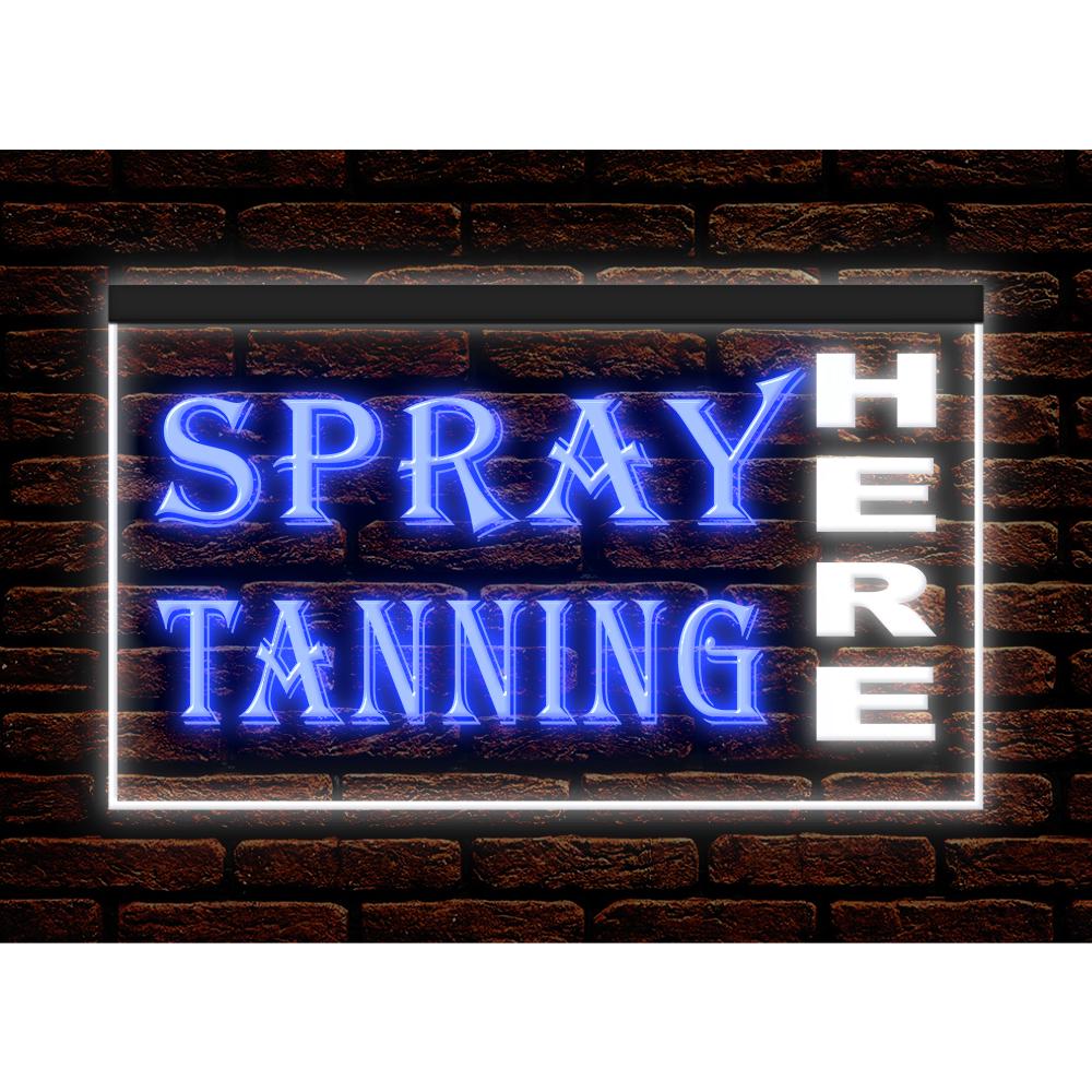 Spray Tanning Here LED Neon Sign: Beauty Salon Business Display Light ...