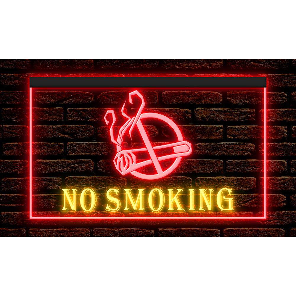 neon cigarette signs No Smoking Area Cigarette Caution Illuminated Decor Display Light Neon Sign  Dual Colors